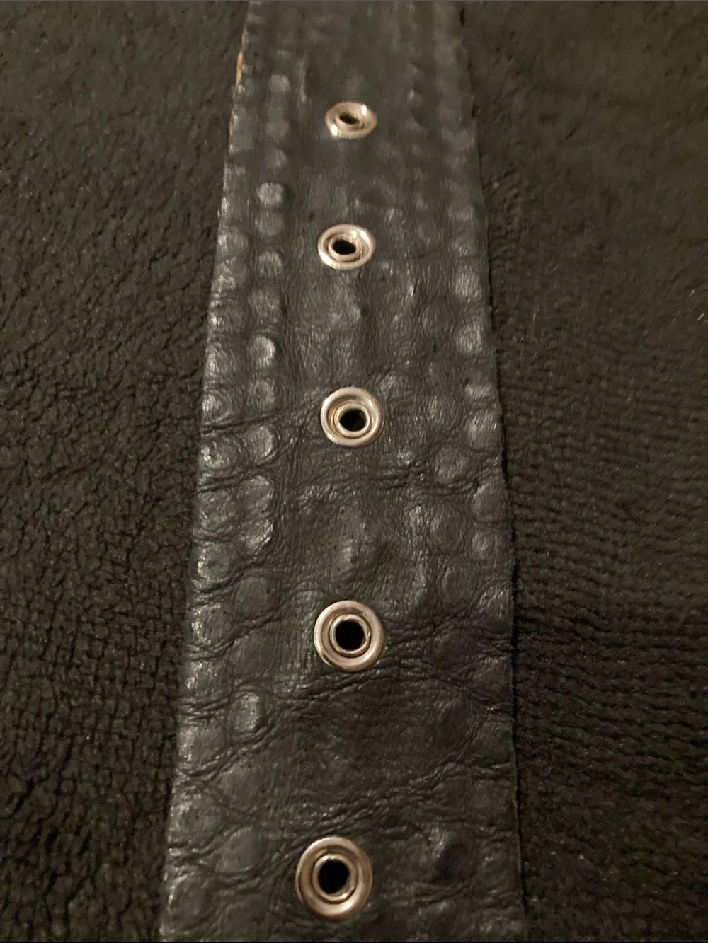 Vintage Black Leather Studded Belt with Silver-Tone Buckle